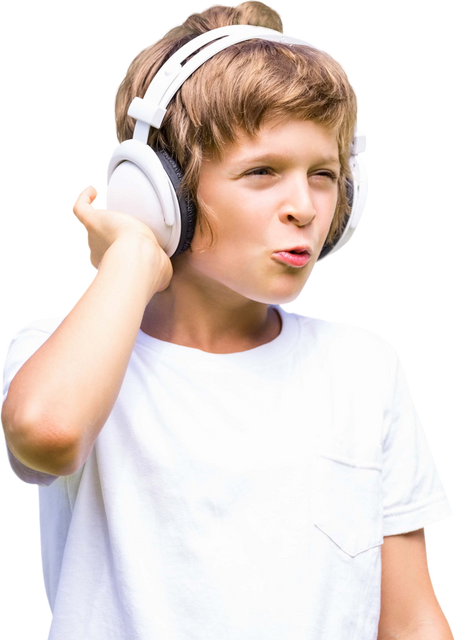 Transparent Young Boy Enjoying Music with Headphones - Download Free Stock Videos Pikwizard.com