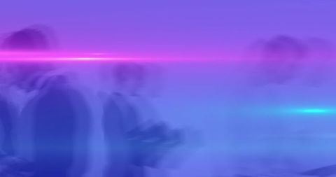 Abstract Urban Commuter Movement with Neon Lights