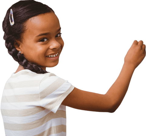 happy biracial schoolgirl on transparent background - Download Free Stock Videos Pikwizard.com