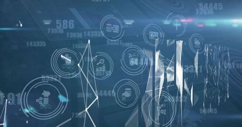 Futuristic digital finance interface with holographic elements