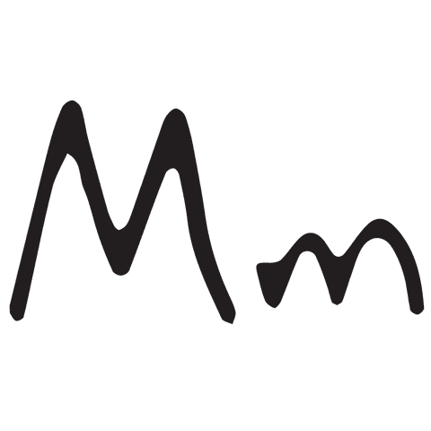 Bold m and m digital alphabet letters on transparent background