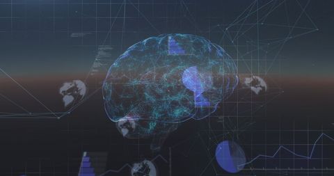 Futuristic Human Brain Interface with Digital Data Visualizations - Download Free Stock Images Pikwizard.com