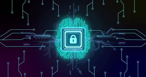 Futuristic Cybersecurity Concept with Glowing Microchip and Padlock - Download Free Stock Images Pikwizard.com