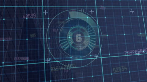 Abstract Digital Scanning Interface with Technology Grid