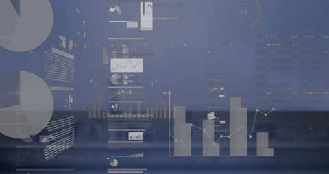 Digital Data Processing Animation Over Landscape