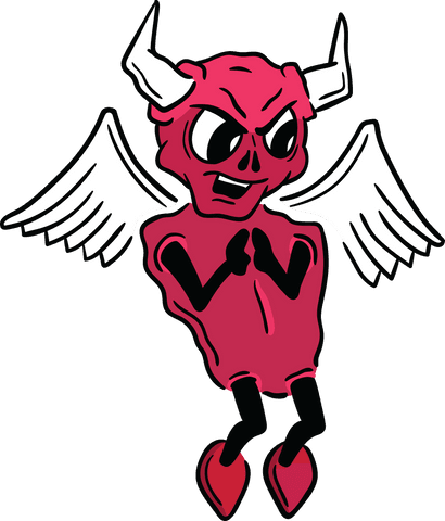 transparent pink devil cartoon with wings and horns - Download Free Stock Videos Pikwizard.com