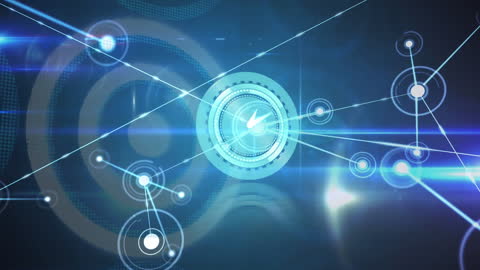 Futuristic Neon Clock with Networked Connections