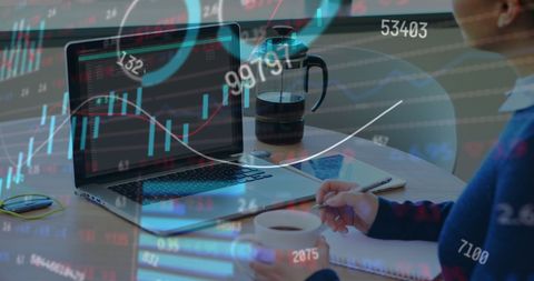 Businesswoman Analyzing Financial Data at Office