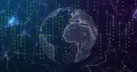 Digital World with Binary Data and Networking - Download Free Stock Images Pikwizard.com