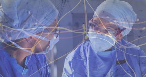 Collaborative Surgeons in Action with Digital Interface Overlay