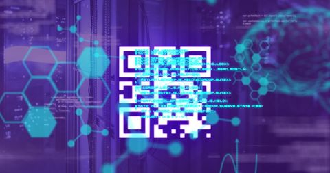 QR Code Technology with Scientific Data Overlay - Download Free Stock Images Pikwizard.com