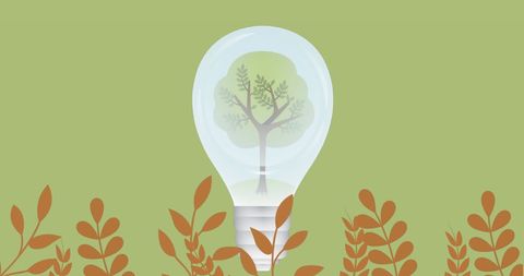 Tree Growing Inside Lightbulb Illustrating Green Energy Concepts - Download Free Stock Images Pikwizard.com