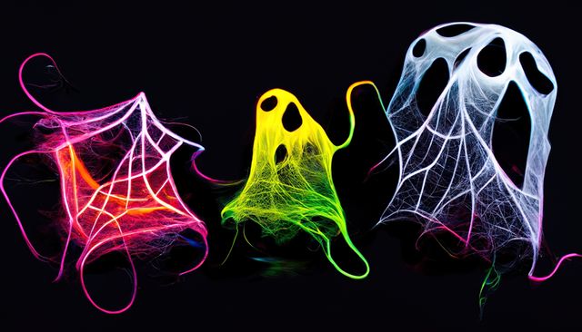 Image of colorful lines and shapes on black background - Download Free Stock Photos Pikwizard.com