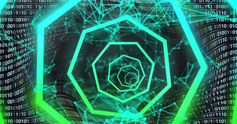 Neon Geometry and Data Matrix Combine in Futuristic Design - Download Free Stock Images Pikwizard.com