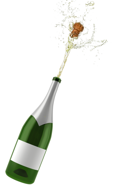 Opened Bottle of Champagne with Bubbles and Copy Space on Transparent Background - Download Free Stock Videos Pikwizard.com