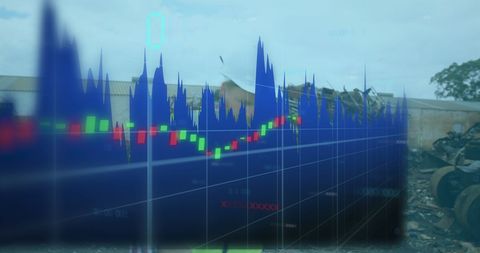Data Processing Overlay with Worker at Recycling Facility