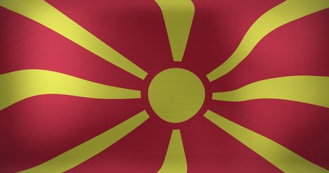 Waving flag of north macedonia in vivid colors