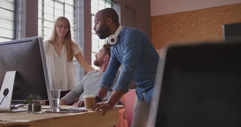 Collaboration and Teamwork Among Diverse Professionals in Modern Office