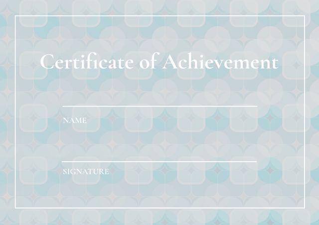 This certificate template featuring an elegant geometric design is perfect for awarding achievements in various events. The subtle blue tones and abstract background make it suitable for professional and formal occasions. Use this template for certificate creation in corporate settings, educational institutions, or special events to recognize and celebrate recipients.