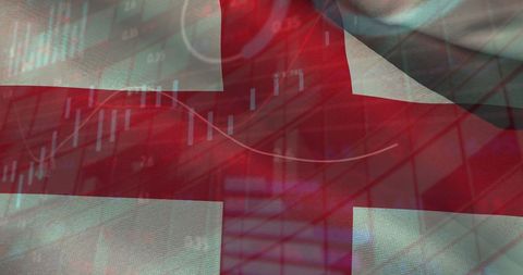 Flag Blending with Financial Data Chart in Motion