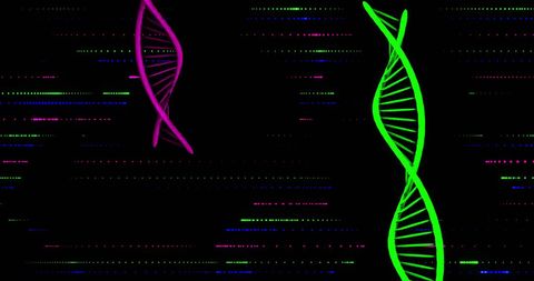 Glowing DNA Strands on Digital Interface Background - Download Free Stock Images Pikwizard.com