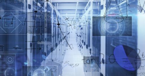 Digital Interface Integrated with Modern Data Center - Download Free Stock Images Pikwizard.com