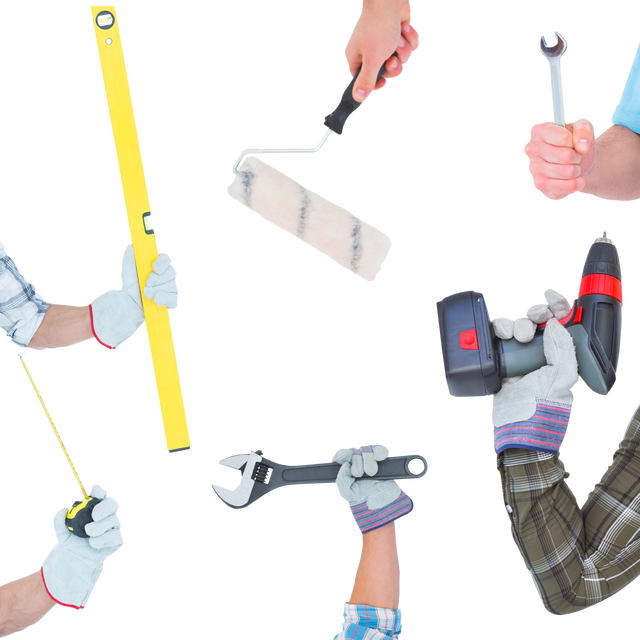 Caucasian Hands Holding Tools on Transparent Background Isolated Work Concept - Download Free Stock Videos Pikwizard.com