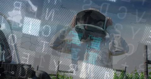 Wearing protective suit and helmet using augmented reality hud for field diagnostics