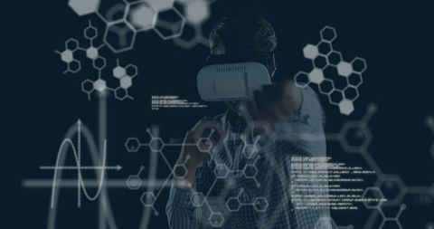Businessman Innovating with VR Interface and Scientific Data - Download Free Stock Images Pikwizard.com