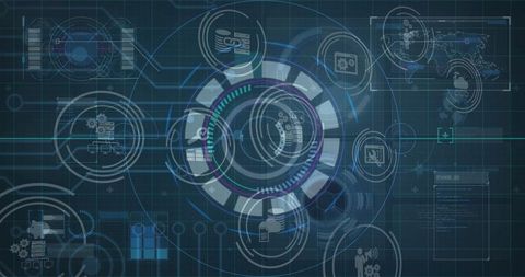 Futuristic Digital Interface with Data Analytics and Global Networking - Download Free Stock Images Pikwizard.com