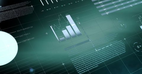 Abstract Digital Data Interface on Green Background - Download Free Stock Images Pikwizard.com