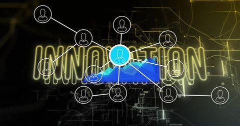 Futuristic network connection with innovation focus