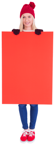 festive woman holding transparent red poster board - Download Free Stock Videos Pikwizard.com