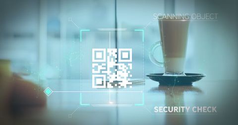 Digital QR Code Scanning Over Latte in Modern Cafe - Download Free Stock Images Pikwizard.com