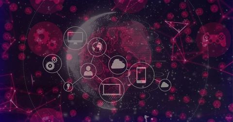 Digital Globe with Network Interfaces in Technological Visualization