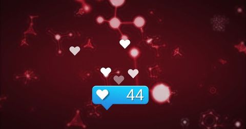 digital hearts and molecular network symbolizing online engagement - Download Free Stock Images Pikwizard.com