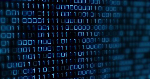 Blue Binary Code on Dark Background Displaying Dynamic Digital Data - Download Free Stock Images Pikwizard.com