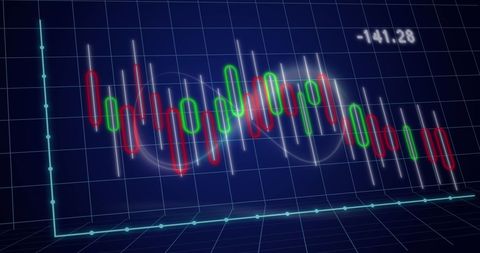 Futuristic Financial Graph with Data Overlays in Blue Holographic Style - Download Free Stock Images Pikwizard.com