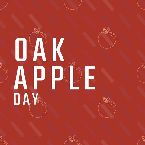 Oak Apple Day Celebration Digital Greeting on Red Background - Download Free Stock Templates Pikwizard.com