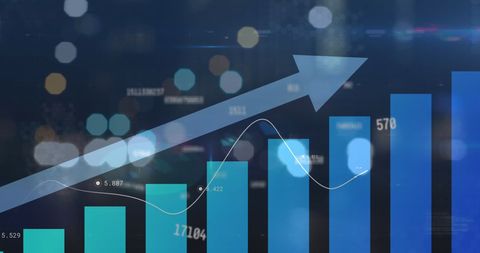 Financial Growth Analysis Displayed on Bar Chart - Download Free Stock Images Pikwizard.com