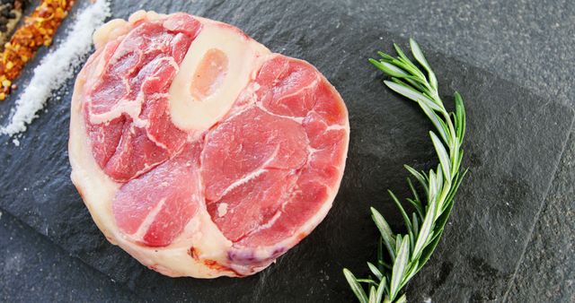 Fresh Beef Shank with Rosemary on Slate Board - Download Free Stock Images Pikwizard.com