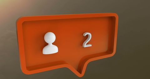 3D Social Media Notification Icon in Speech Bubble