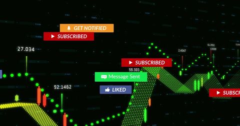 Social Media Alerts Overlaying Financial Market Trends - Download Free Stock Images Pikwizard.com