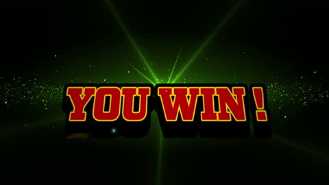 You Win Text with Dynamic Light Spots Background