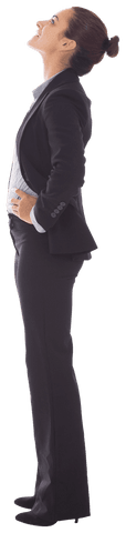 Happy Caucasian Businesswoman Looking Up Transparent Background - Download Free Stock Videos Pikwizard.com