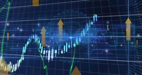 Dynamic Financial Data and Arrows with Technology Interface - Download Free Stock Images Pikwizard.com