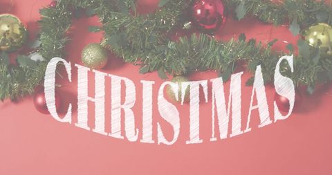 Festive Christmas Decorations with Garland and Baubles