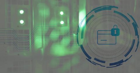 Secure Digital Data Processing Concept with Padlock Overlay - Download Free Stock Images Pikwizard.com