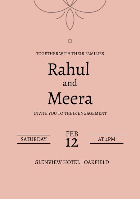 Elegant Engagement Invitation with Romantic Flair - Download Free Stock Templates Pikwizard.com