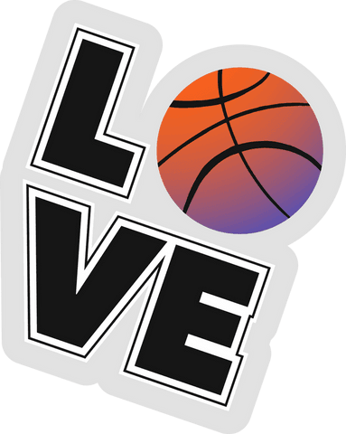 Stylized 'Love' with Basketball O on Transparent Background